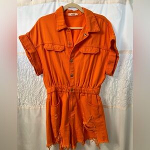 Idem ditto denim distressed romper size medium worn once